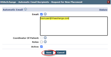Enter Email Address for Intended Recipients